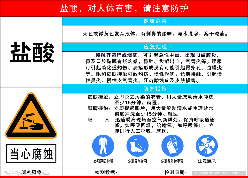 盐酸危害告知牌