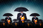 商务办公科技人物雨中打伞