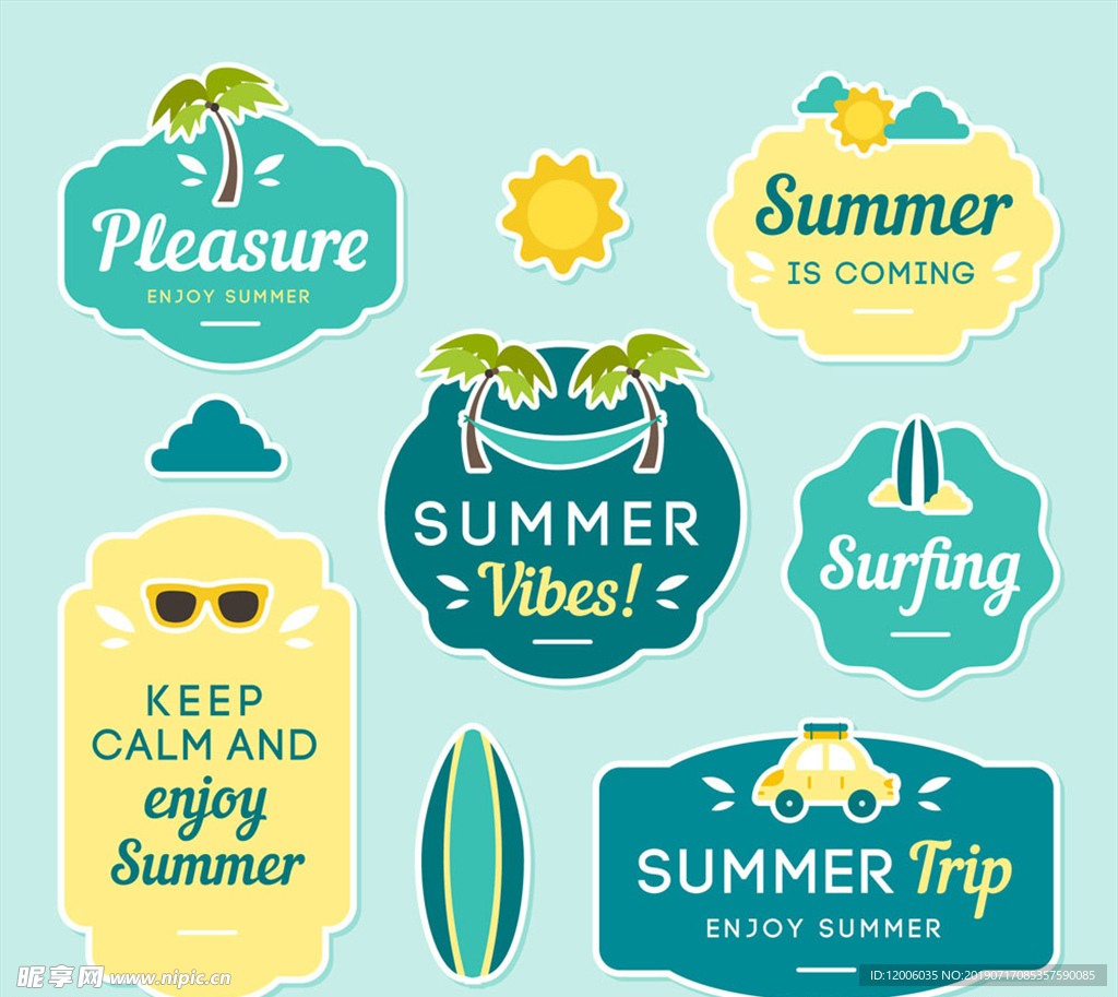 6款创意夏季度假标签