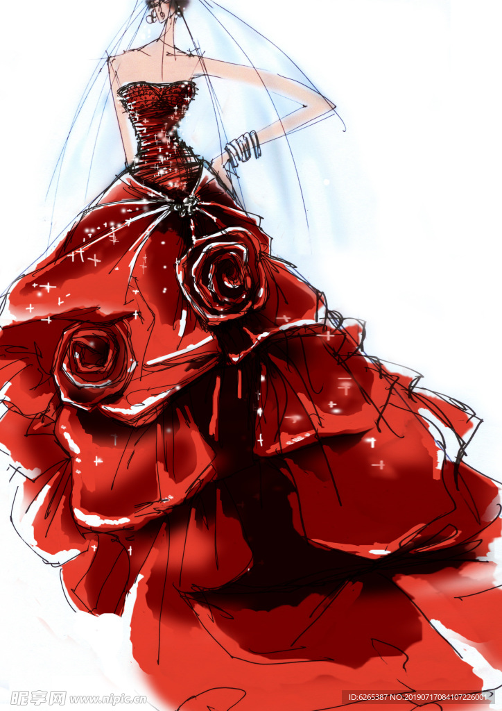时尚 女装 画画