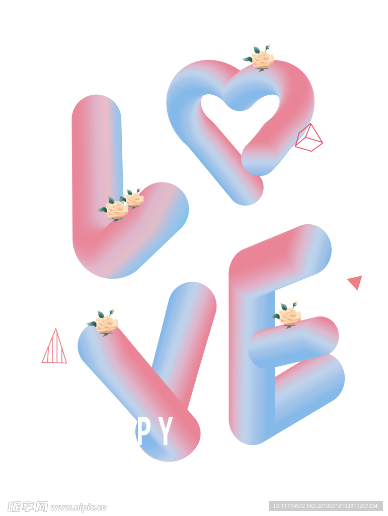 LOVE 卡通色
