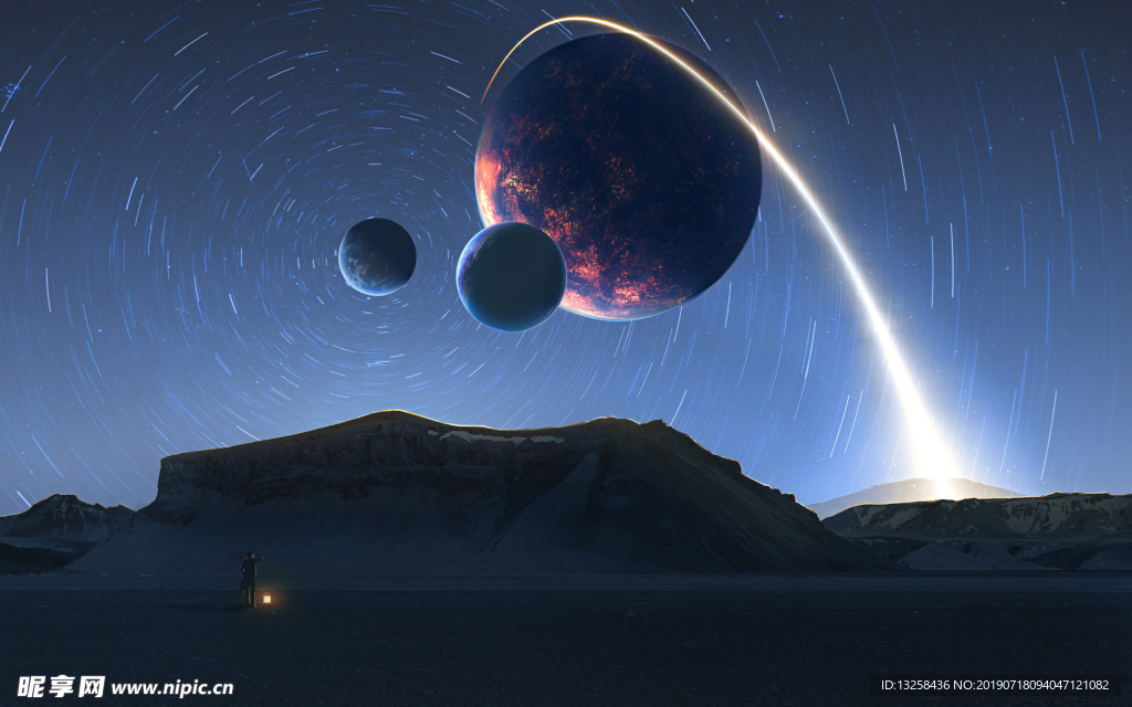 宇宙星球炫光背景