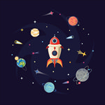 卡通太空宇宙