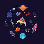 卡通太空宇宙