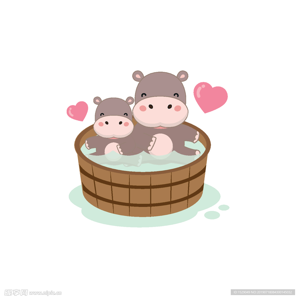 可爱卡通河马