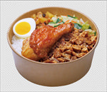 鸡腿肥牛双拼饭