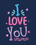 手绘I Love You字体