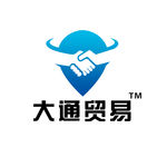 商贸公司标志LOGO牛头握手合