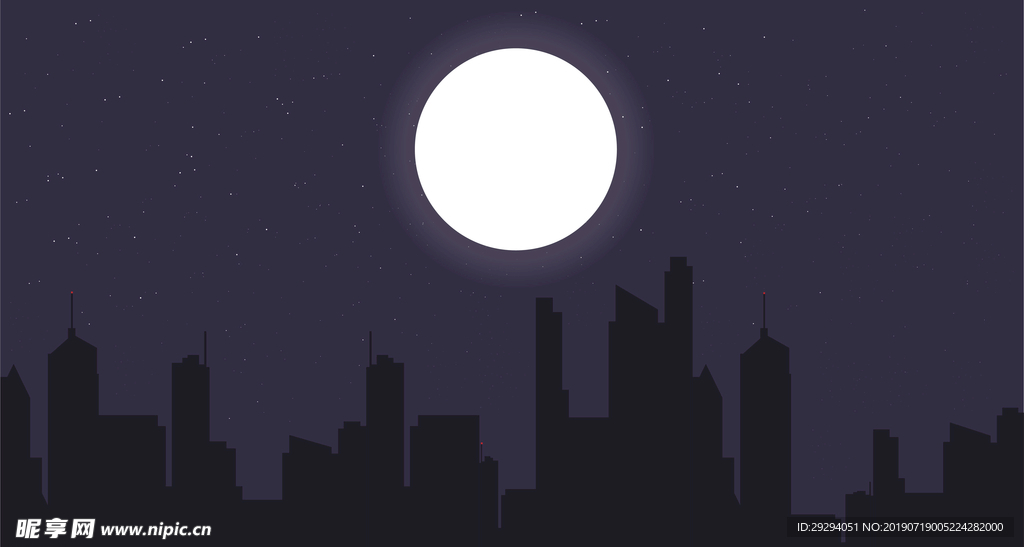 深夜城市星空