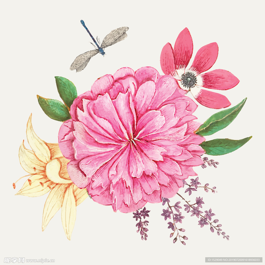 复古花卉矢量