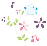 小鸟小花音符