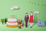 儿童 人物 蛋糕 生日 彩旗