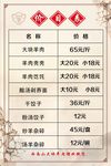 价目表