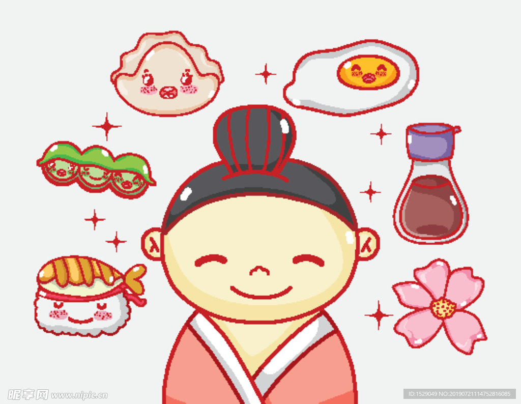 卡通日本寿司