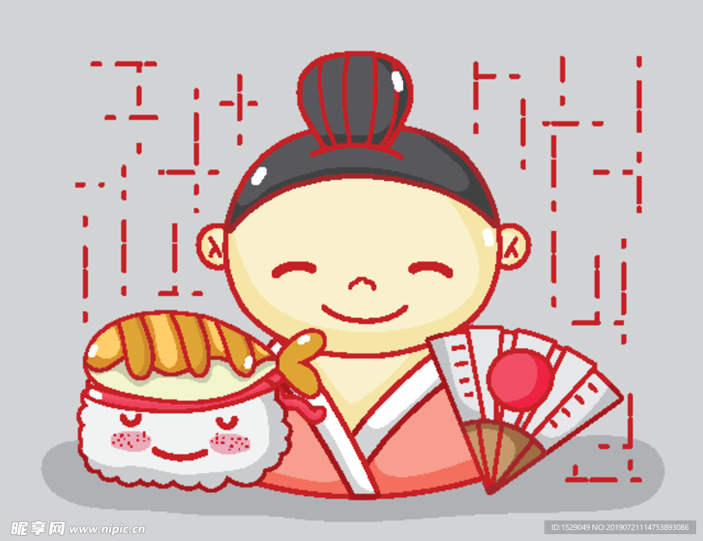 卡通日本寿司