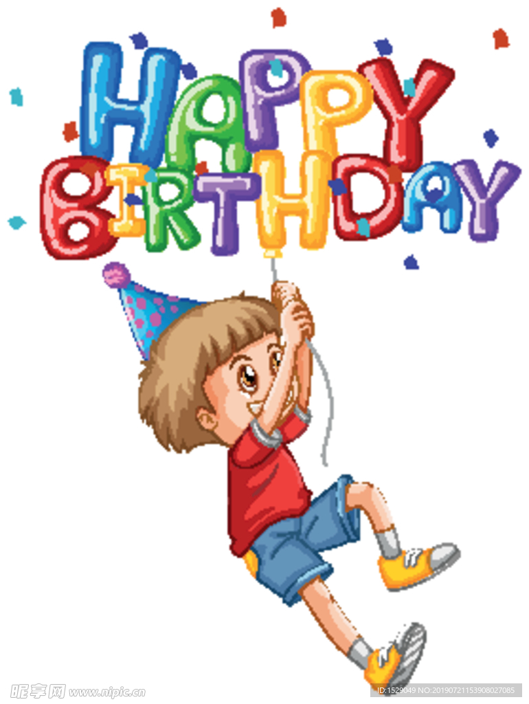 卡通儿童和气球