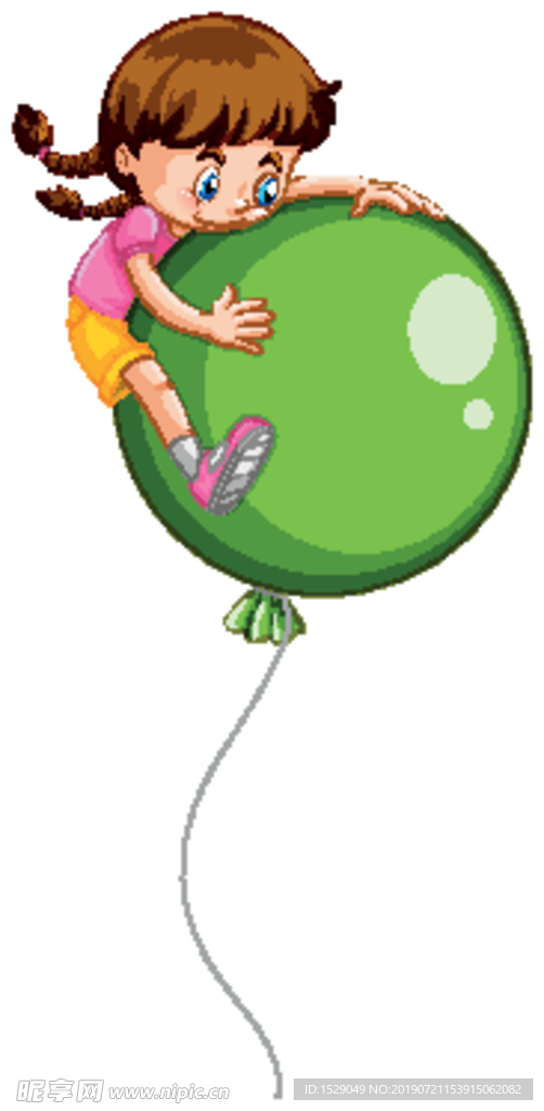 卡通儿童和气球