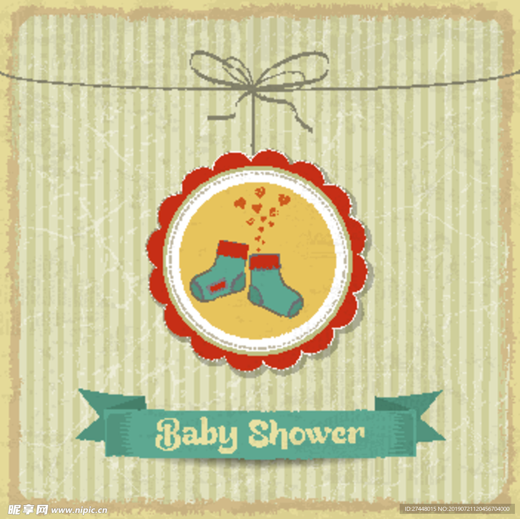 婴儿沐浴卡可爱袜子