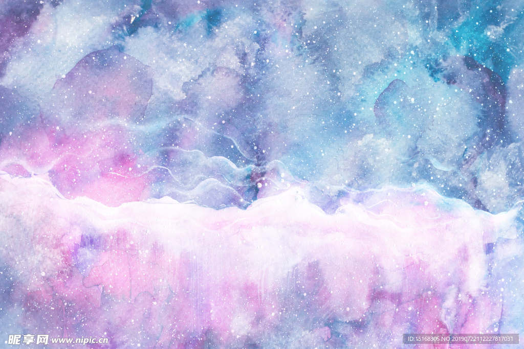 梦幻星空水彩背景
