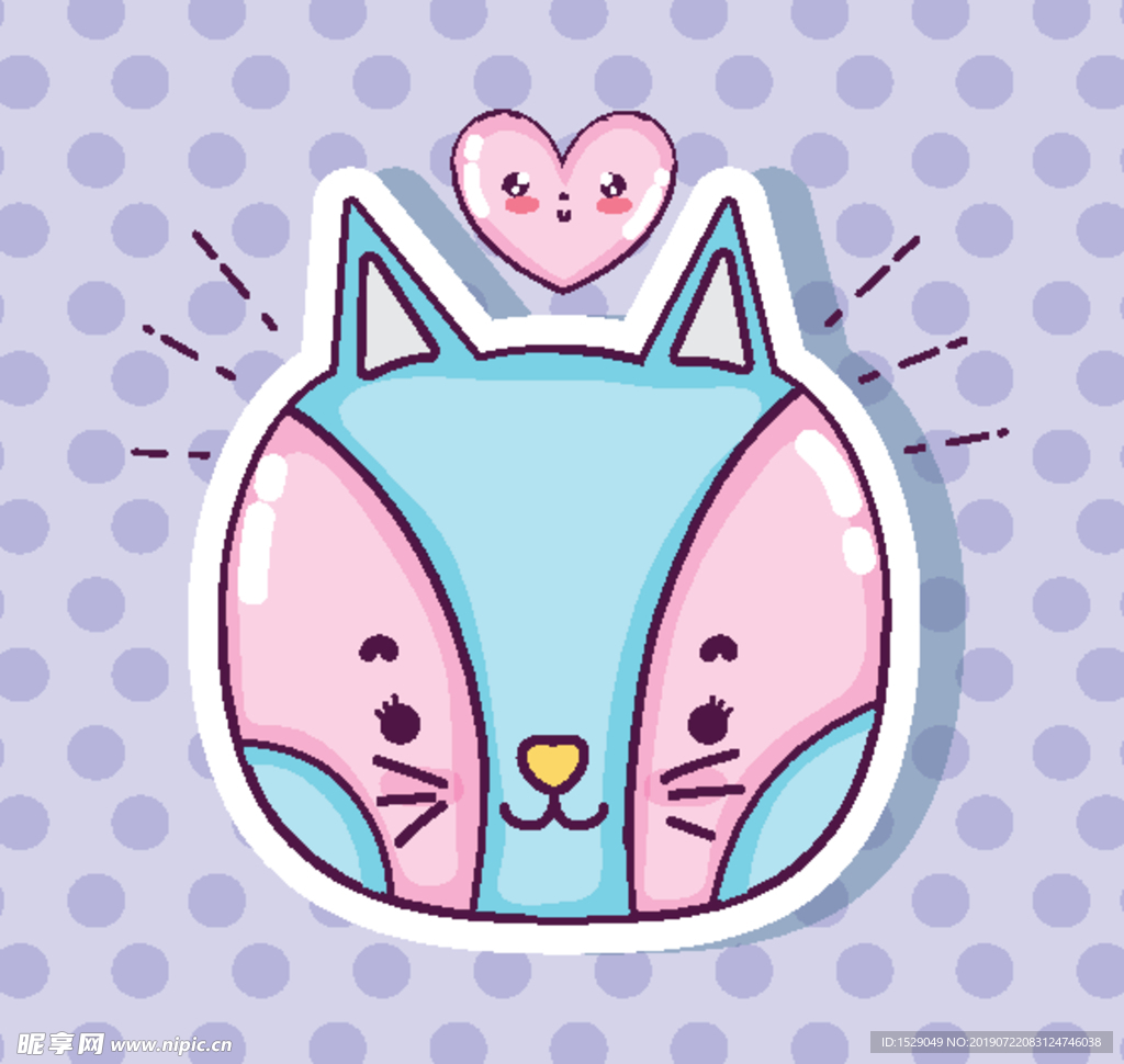 手绘可爱猫