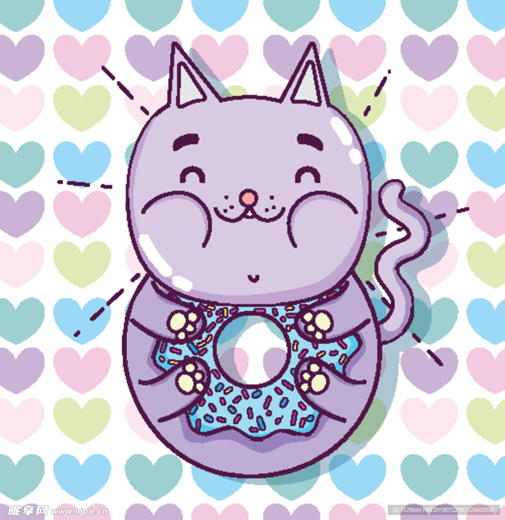 手绘可爱猫