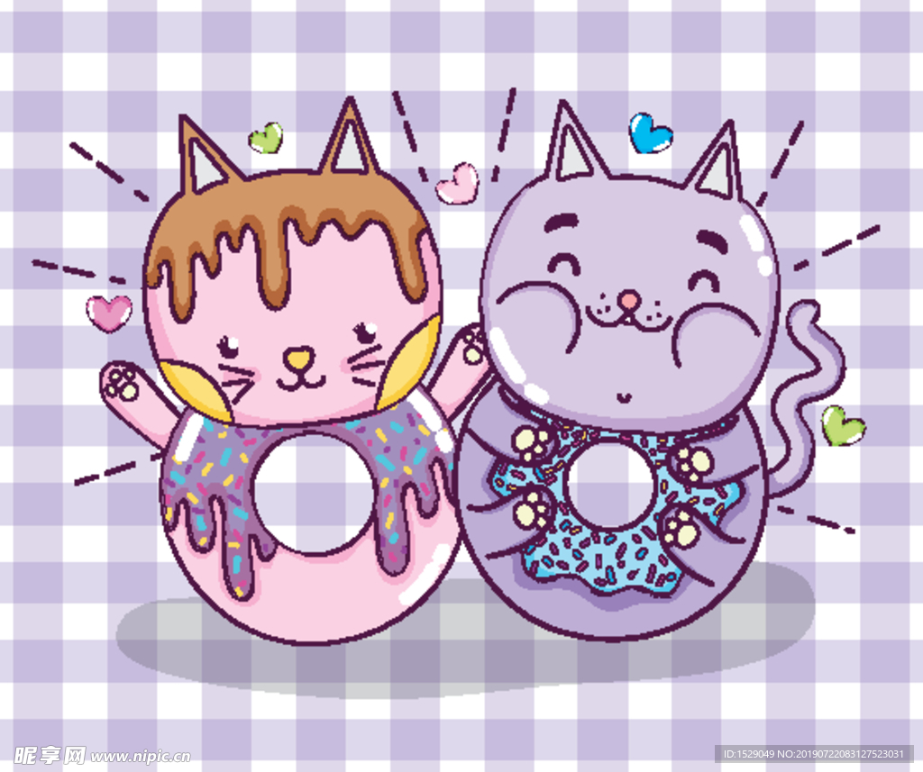 手绘可爱猫