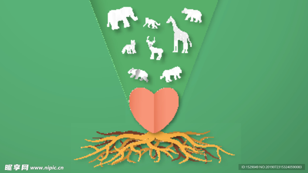 手绘卡通动物剪影