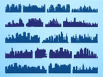 城市建筑剪影矢量图