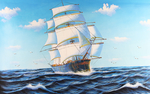 一帆风顺3D立体大海风景油画