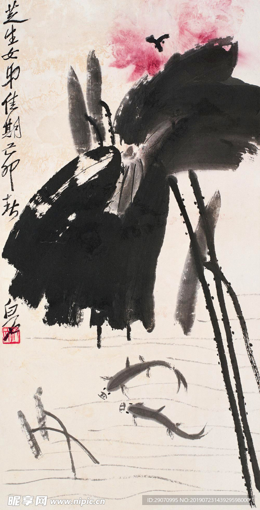 水墨荷花 中国风 江南 水乡