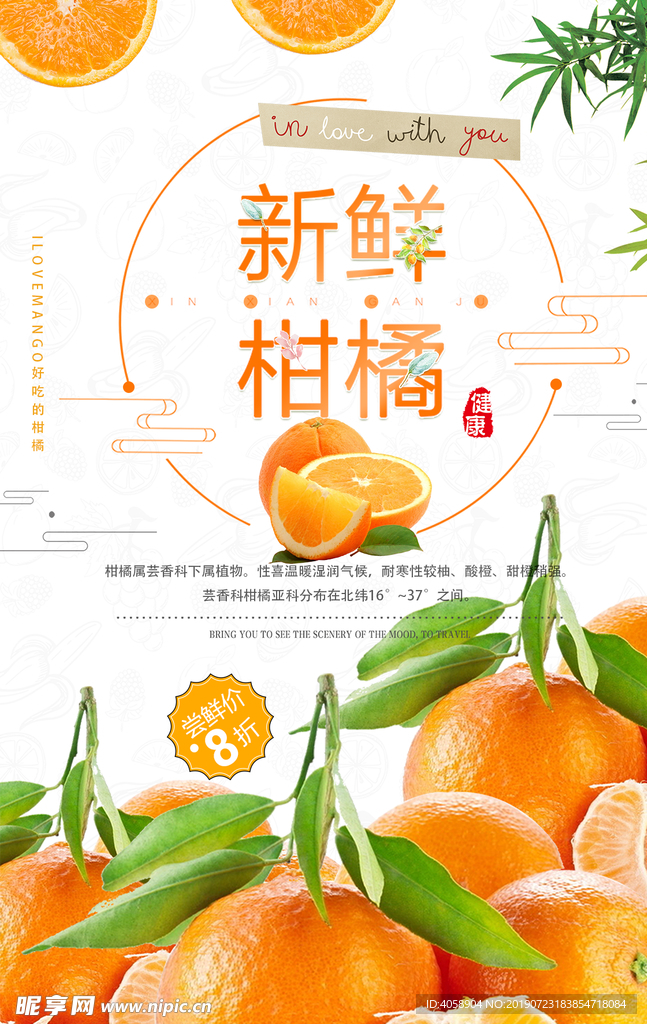 柑橘水果促销海报