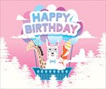 卡通动物生日