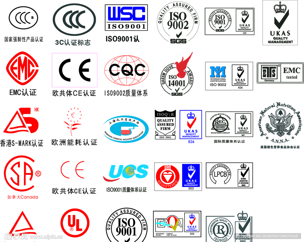 各类认证标志