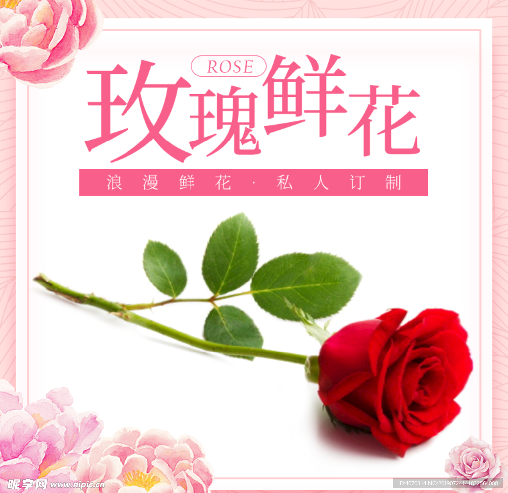 简约鲜花园艺玫瑰鲜花 主图