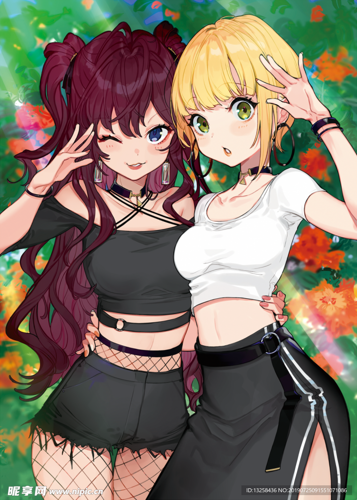 卡通少女插画背景