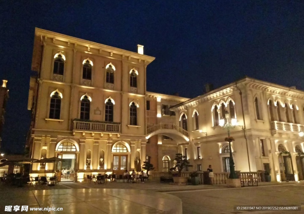 夜景自然建筑风景背景画面