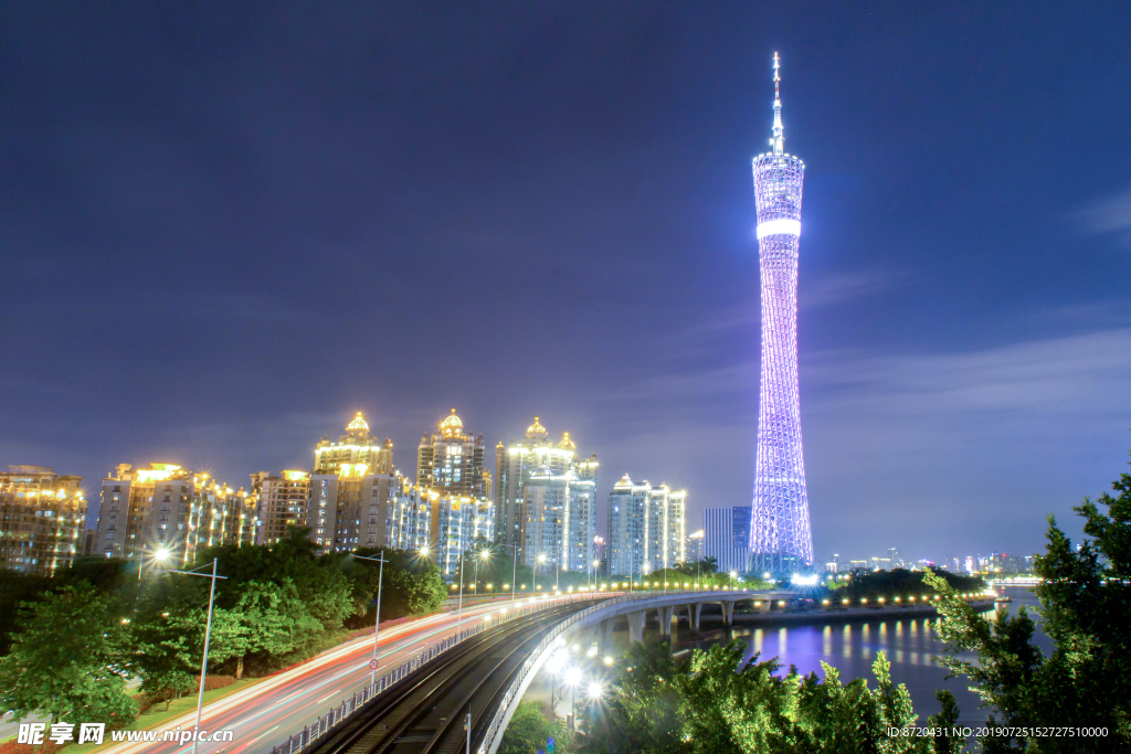 广州城市夜色夜景