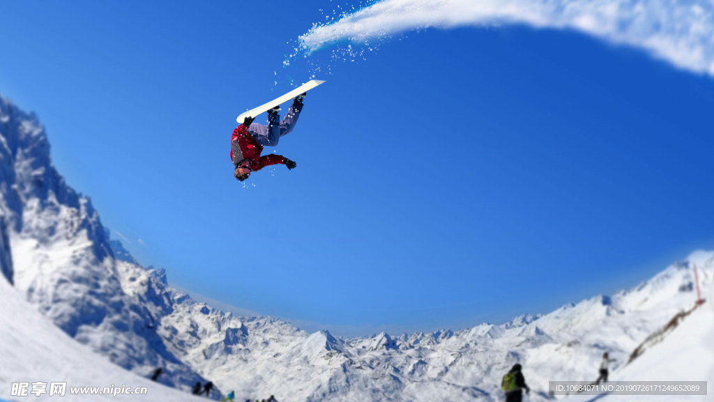 雪山上滑雪运动