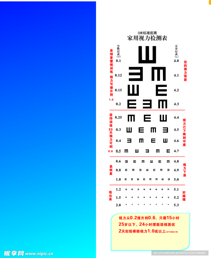 家用视力检测表