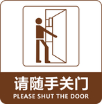 请随手关门标牌