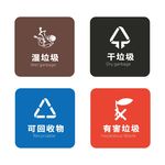 干垃圾湿垃圾图标图片