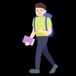 秋季开学拿书的男大学生