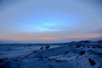 雪原沙海的夕阳