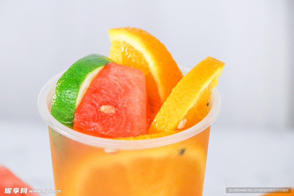 冷饮 饮料 水果 夏天 健康