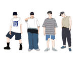 港风潮男人物手绘插画
