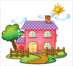 卡通林中小屋