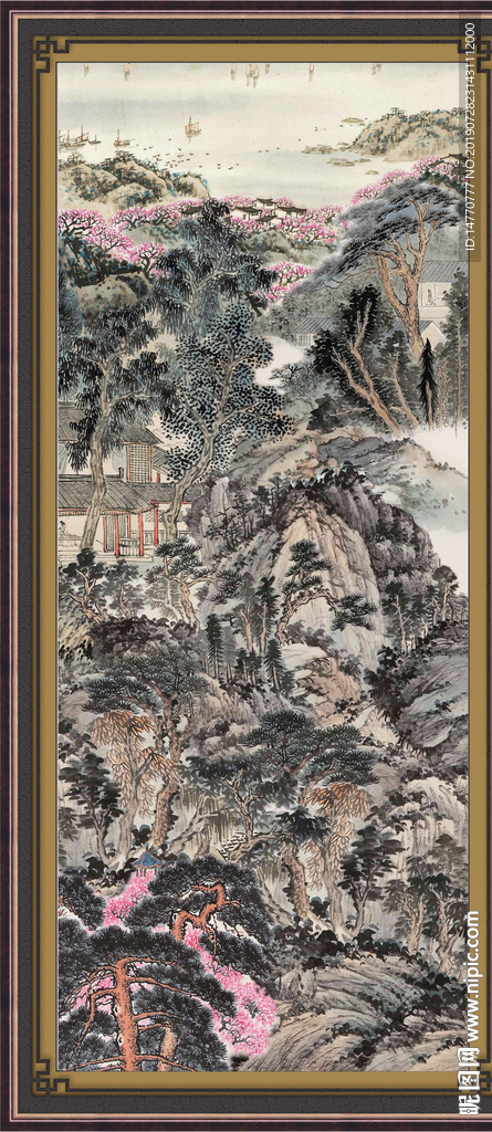 竖幅国画风景