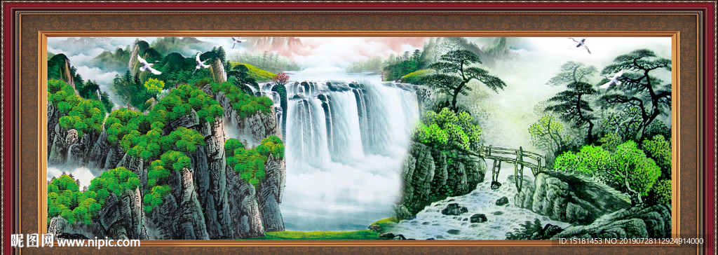 聚宝盆山水画