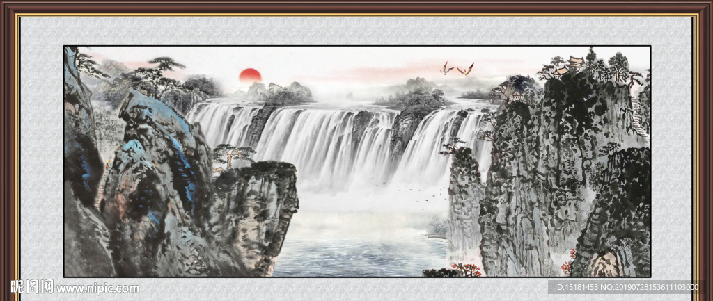 聚宝盆山水画