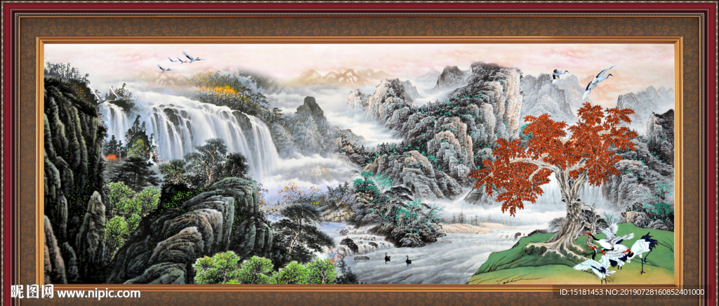聚宝盆山水画